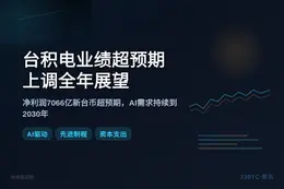 台积电业绩超预期，上调全年展望