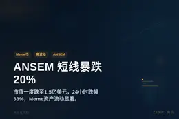 Meme币ANSEM短线暴跌20%，市值跌至1.5亿美元