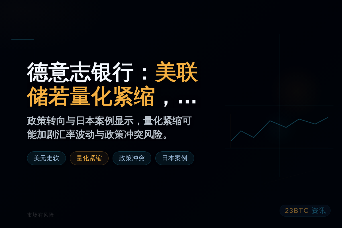 德意志银行：美联储若量化紧缩，美元或走软