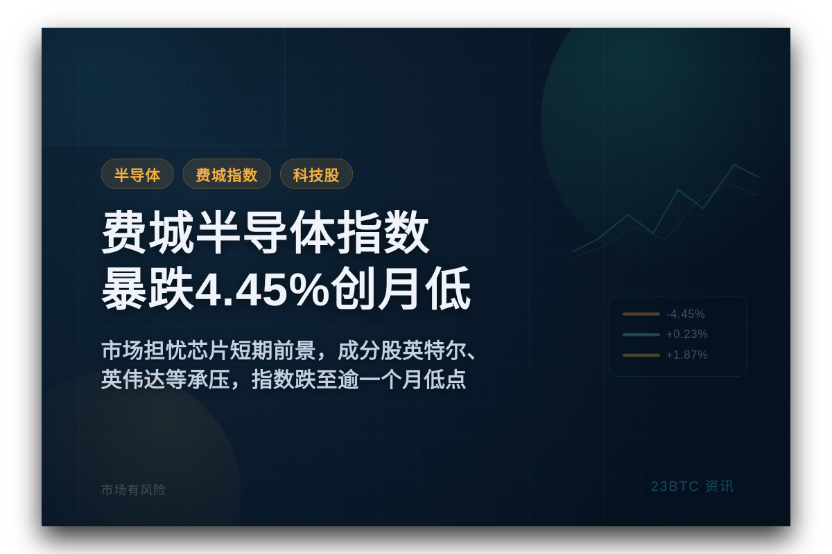 费城半导体指数暴跌4.45%创月低插图1 费城半导体指数暴跌4.45%创月低