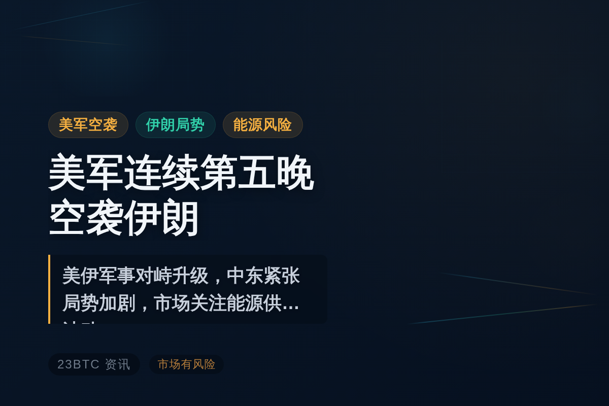 美军连续第五晚空袭伊朗插图1 美军连续第五晚空袭伊朗