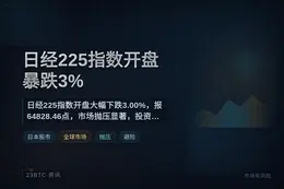 日经225指数开盘暴跌3%