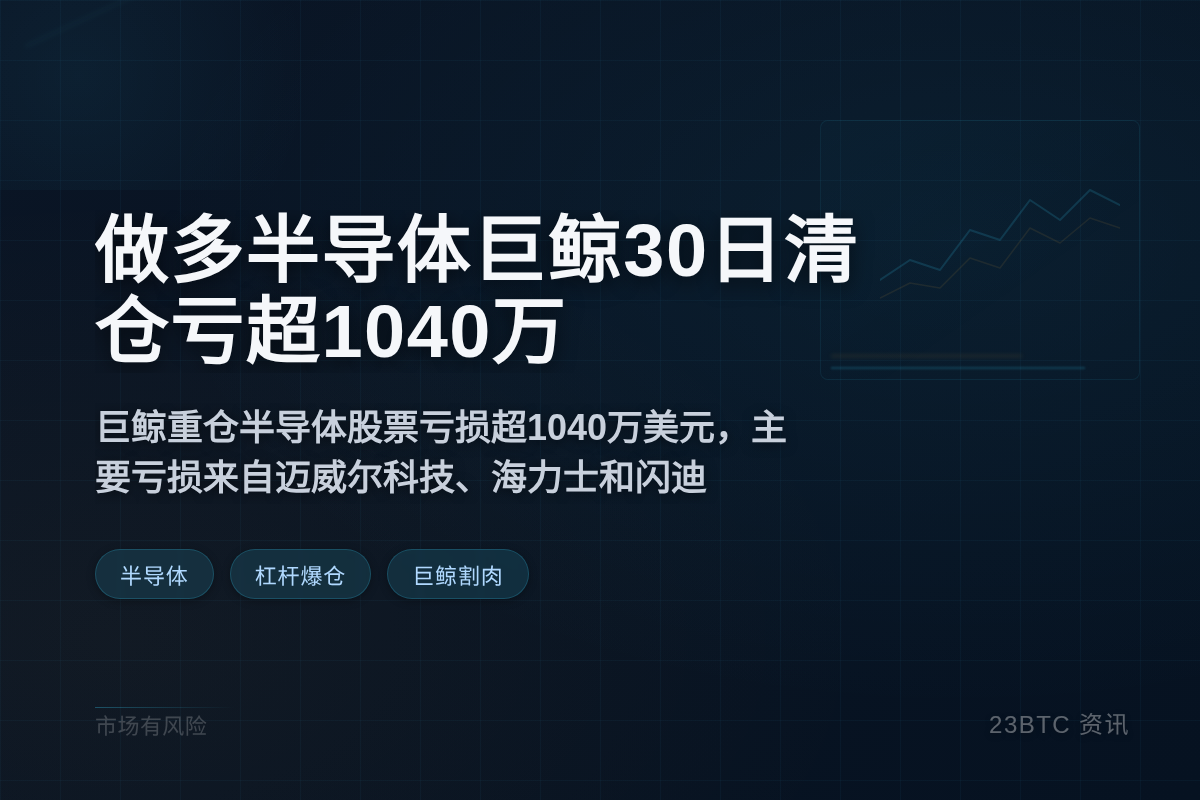 做多半导体巨鲸30日清仓亏超1040万