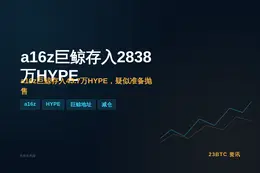 a16z巨鲸两日存入$2838万HYPE