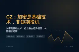CZ：加密是基础技术，非短期投机