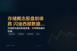 存储概念股盘前续跌 闪迪西部数据跌6%