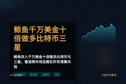 鲸鱼存1700万 10倍做多比特币、三星合约