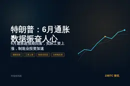 特朗普：6月通胀数据振奋人心