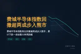 费城半导体指数较高位回撤超两成步入熊市