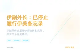 伊副外长：已停止履行伊美备忘录