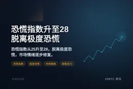 加密货币恐慌指数升至28，脱离“极度恐慌”