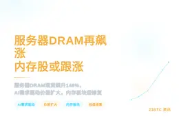 服务器DRAM再飙涨，内存股或跟涨