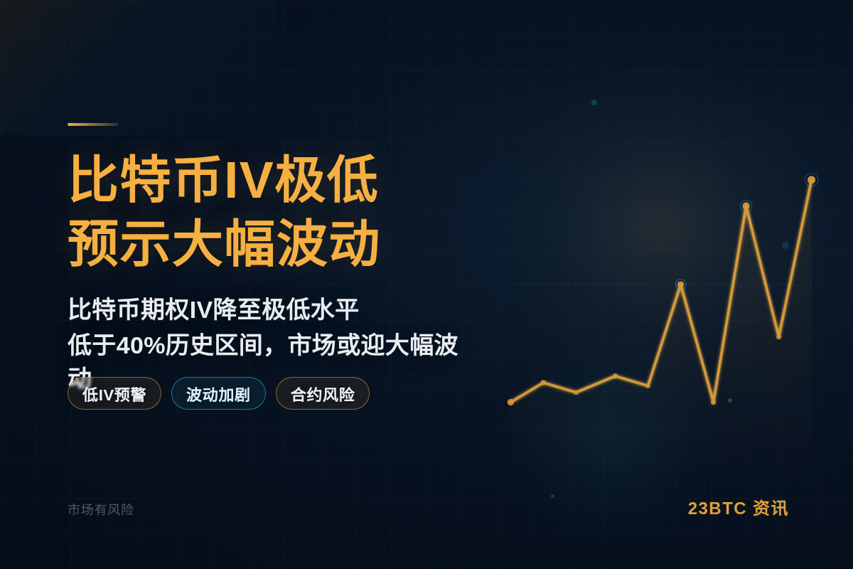 比特币IV极低,预示大幅波动插图1 比特币IV极低,预示大幅波动
