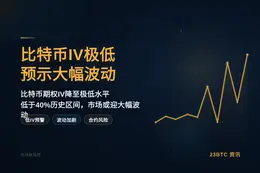 比特币IV极低，预示大幅波动