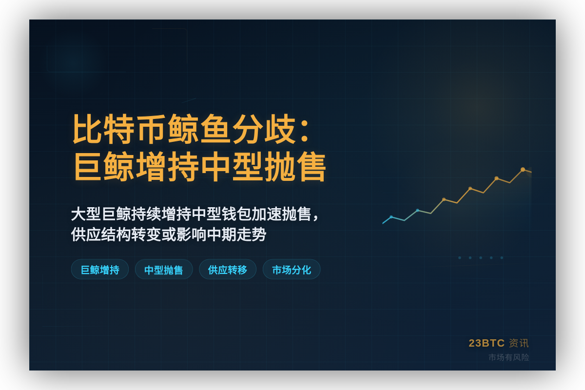 比特币鲸鱼分歧:巨鲸增持中型抛售插图1 比特币鲸鱼分歧:巨鲸增持中型抛售