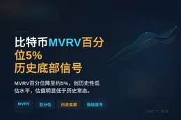 比特币MVRV百分位5%，历史底部信号
