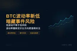 BTC波动率新低，或暗藏事件风险