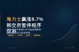 海力士飙涨8.7%韩交所暂停程序交易