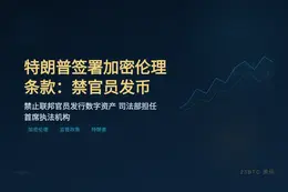特朗普签署加密伦理条款：禁官员发币