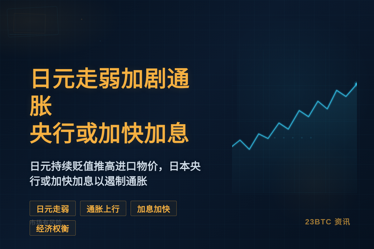 日元走弱加剧通胀，央行或加快加息