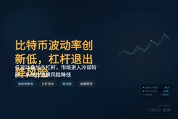 比特币波动率创新低，杠杆退出降风险