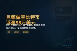 巨鲸做空比特币浮盈98万美元