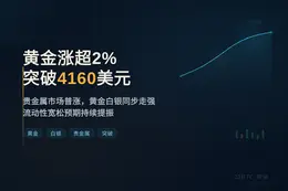 黄金涨超2%突破4160美元