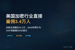 美国加密行业直接雇佣3.4万人，总计23.2万