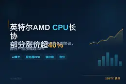 英特尔AMD签CPU长协部分涨价超40%