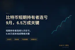 比特币短期持有者连亏9月，6.5万成关键