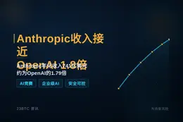 Anthropic收入接近OpenAI1.8倍
