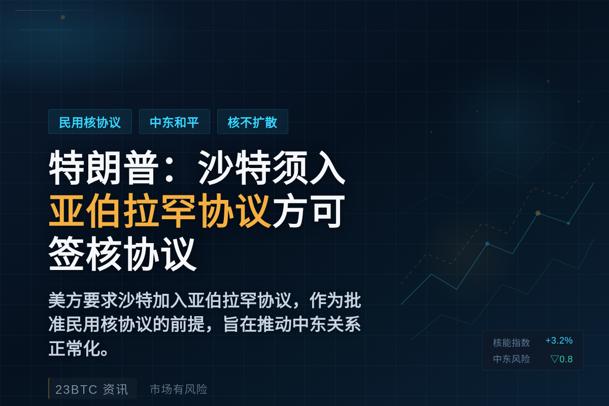 特朗普:沙特加入亚伯拉罕协议才能签核协议插图1 特朗普:沙特加入亚伯拉罕协议才能签核协议