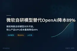 微软自研模型替代OpenAI降本89%