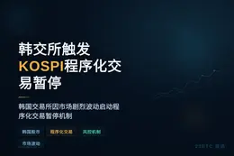 韩交所触发KOSPI程序化交易暂停