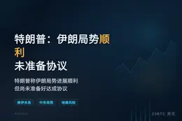 特朗普：伊朗局势顺利，未准备协议