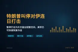 特朗普叫停对伊连日打击