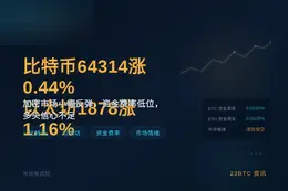 比特币64314涨0.44%，以太坊1878涨1.16%