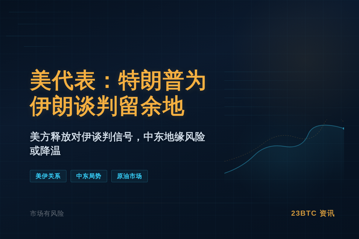 美代表:特朗普为伊朗谈判留余地插图1 美代表:特朗普为伊朗谈判留余地