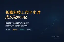 长鑫科技上市半小时成交破800亿