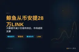 鲸鱼从币安提28万LINK，245万美元