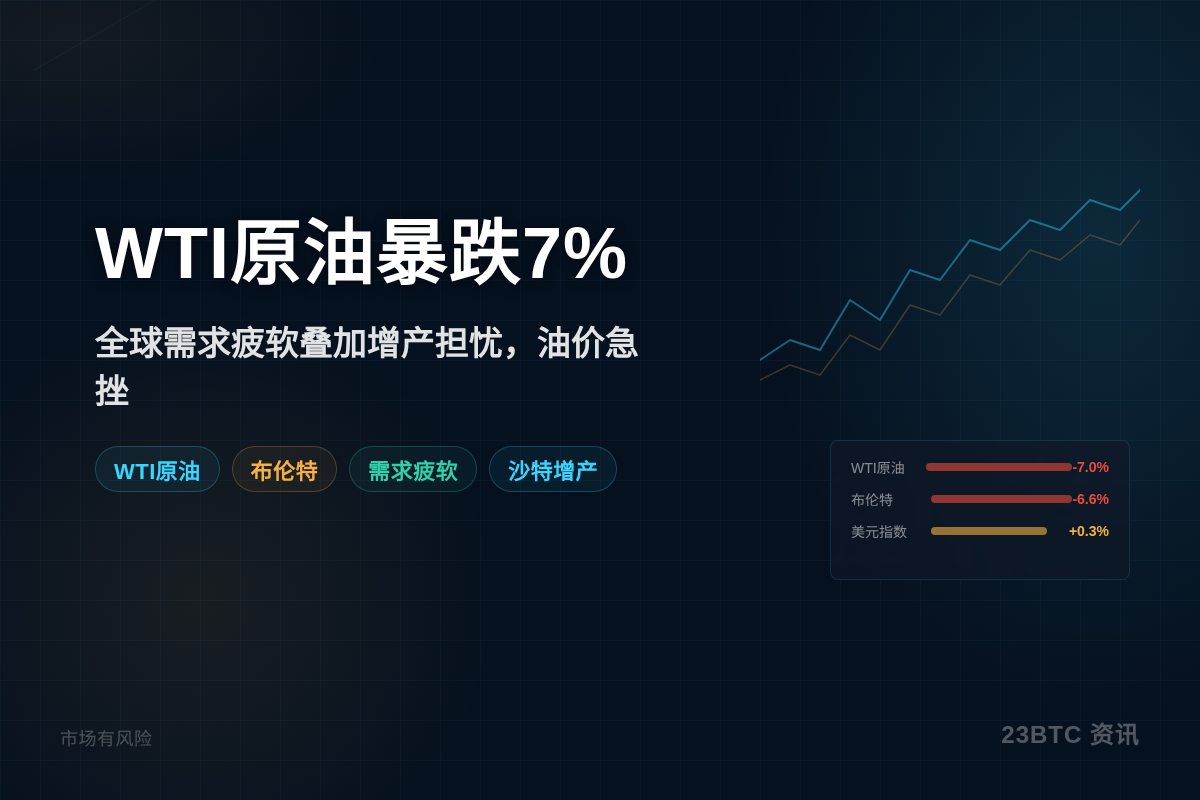 WTI原油暴跌7%失守83美元