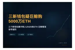 三新钱包疑同一鲸鱼购逾5000万ETH