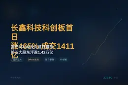 长鑫科技科创板首日涨465%成交1411亿
