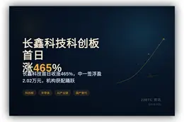 长鑫科技科创板首日涨465%