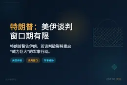 特朗普：美伊谈判窗口期有限