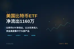 美国比特币ETF昨净流出1160万