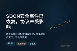 SOON安全事件已恢复，协议未受影响