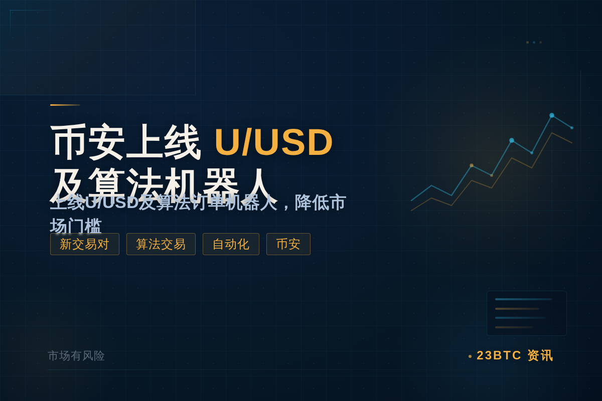 币安7月30日上线U/USD及机器人