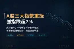 A股三大指数重挫，创指跌超7%