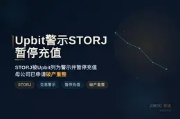 Upbit将STORJ列为警示，暂停充值